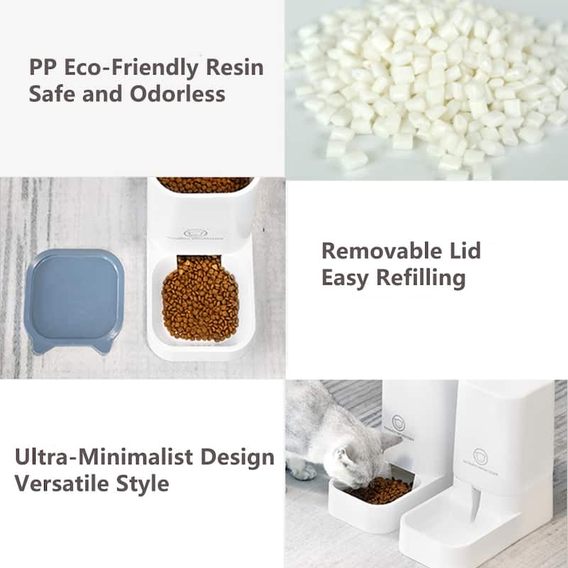 View of Automatic Pet Feeder and Waterer Set for Cats and Dogs - Overstock ...