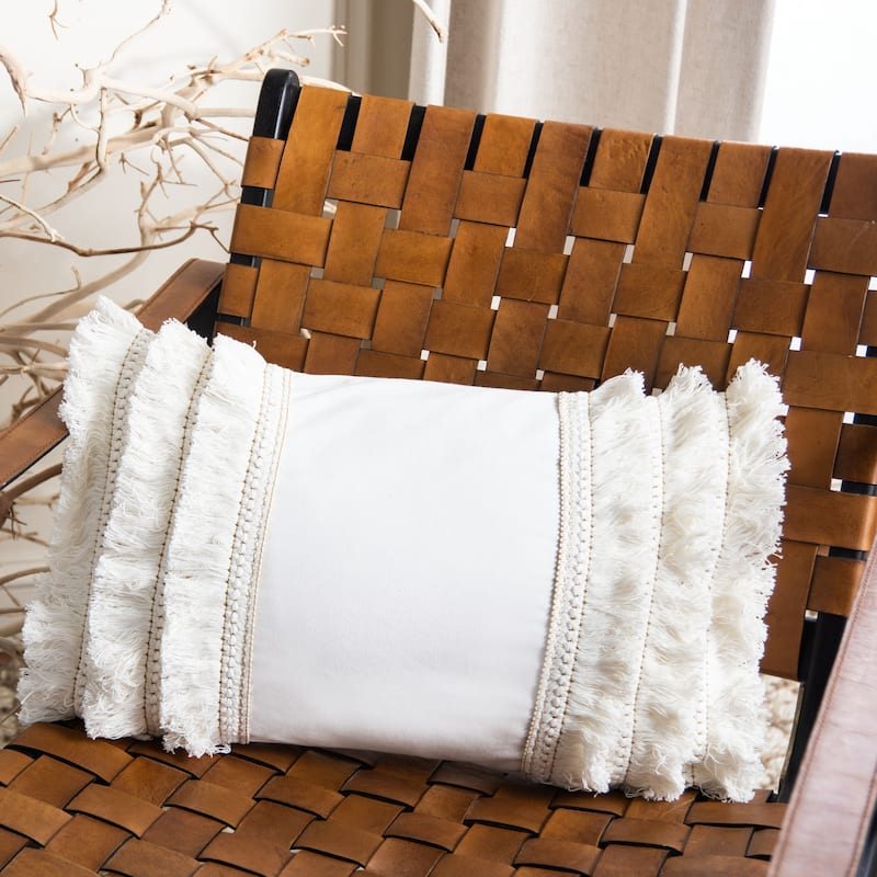 SAFAVIEH Ilmi Boho Fringe Decorative Accent Throw Pillow