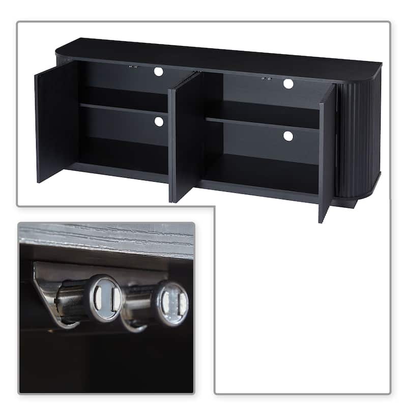 Minimalist Design Wooden Sideboard Buffet Cabinet with Adjustable Internal Shelves and Cable Management Holes
