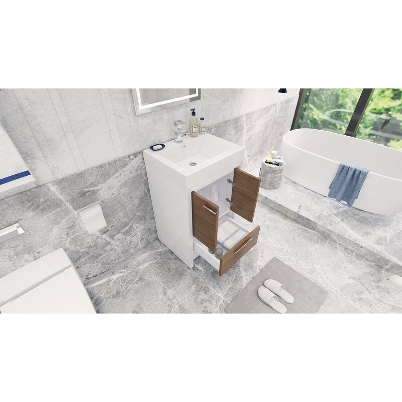 Dove 24'' Freestanding Vanity with Reinforced Acrylic Sink