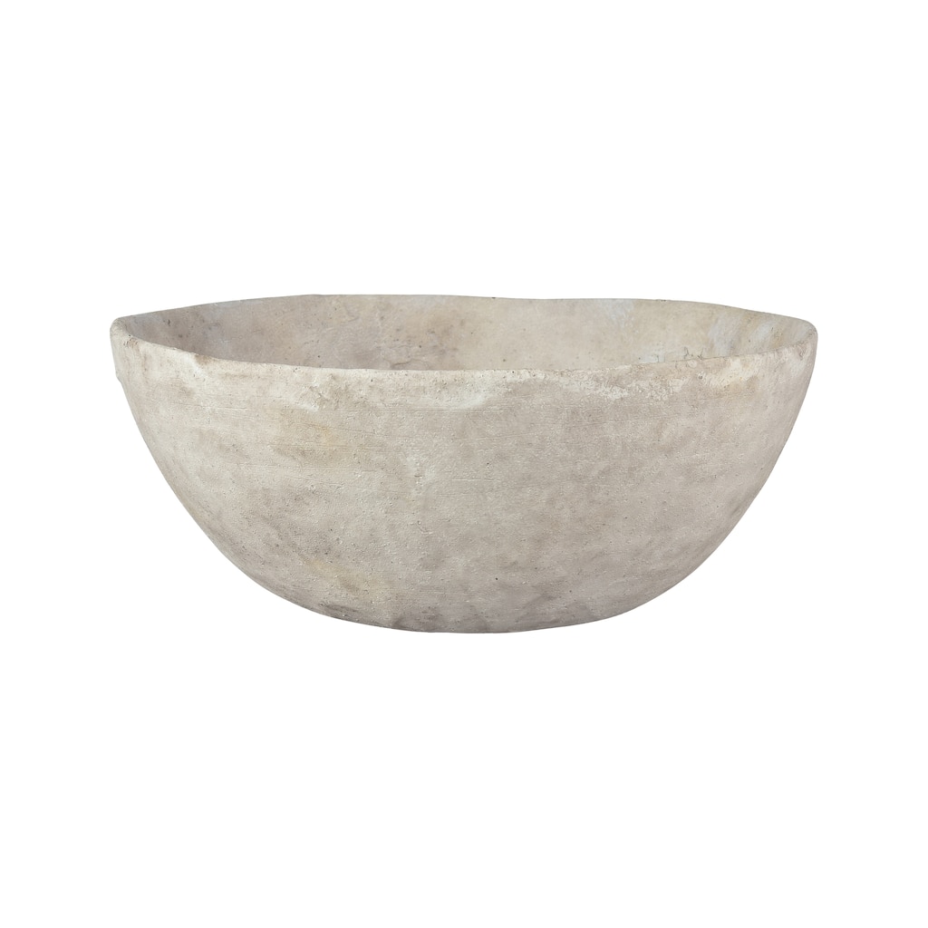 Atlas Pantheon Aged Matte White Patina Bowl - 12.25 inch Wide