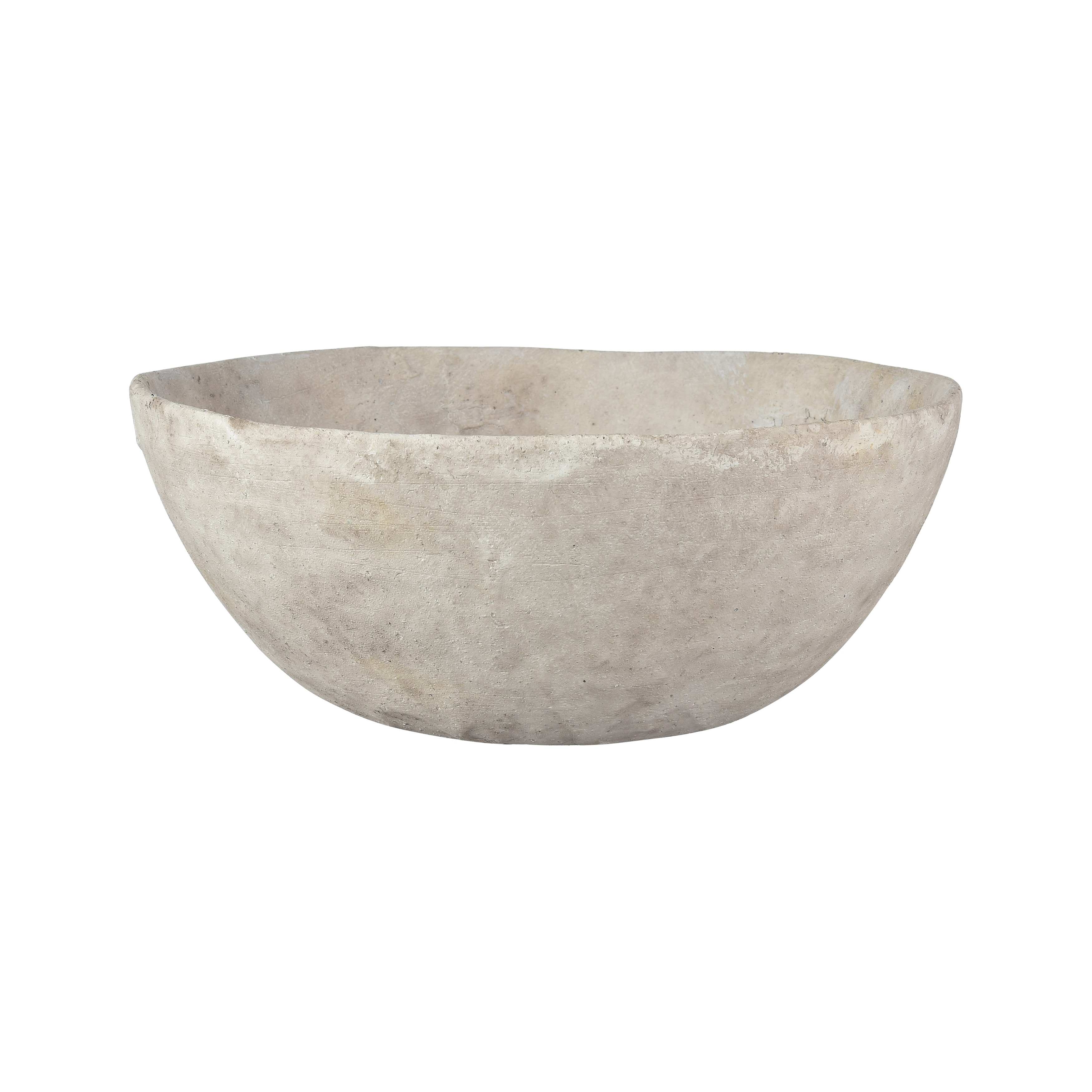 Atlas Pantheon Aged Matte White Patina Bowl - 12.25 inch Wide