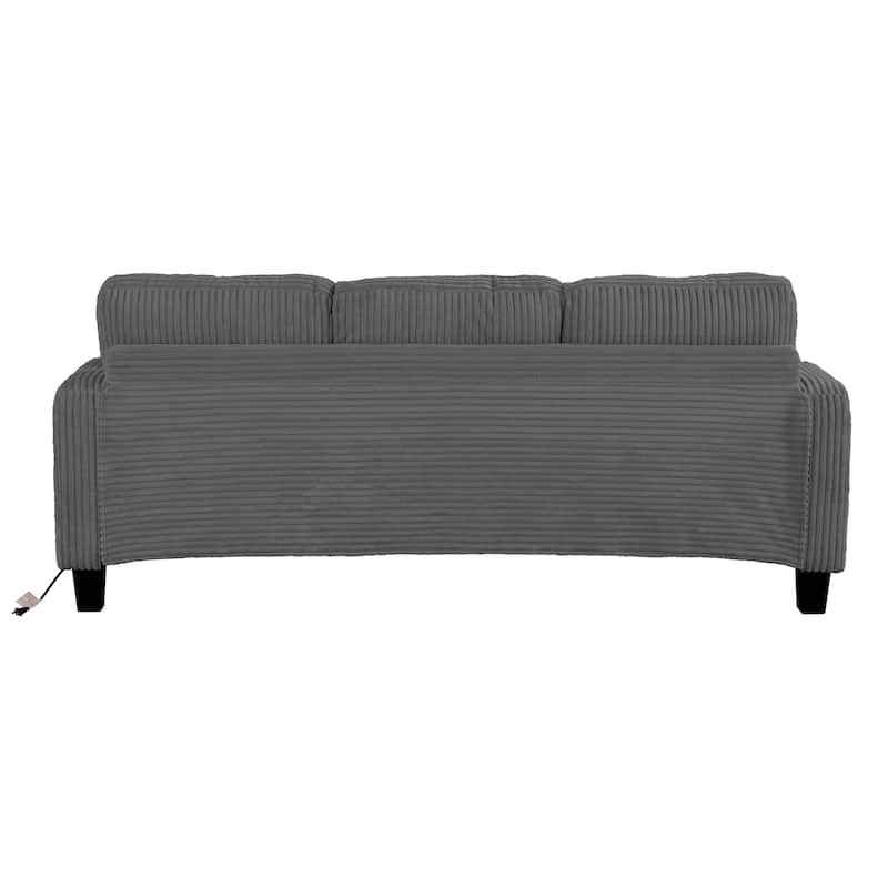 Modern Fabric 3-piece Sectional Sofa Set with Loveseat and Storage Ottoman