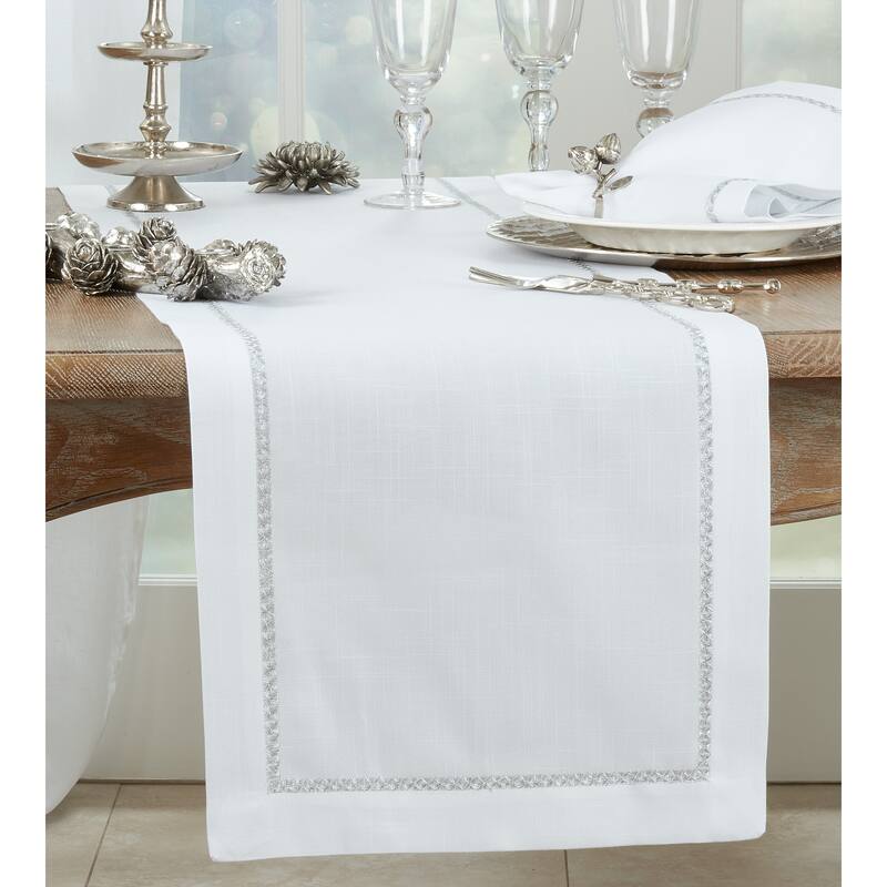 Table Runner With Embroidered Border Design