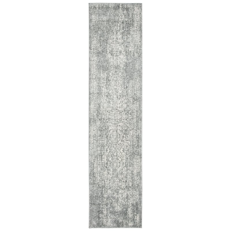 SAFAVIEH Evoke Pety Vintage Distressed Rug - 2'2" x 9' Runner - Silver/Ivory