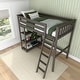 preview thumbnail 9 of 31, Max and Lily Twin Size High Loft Bed with Bookcase