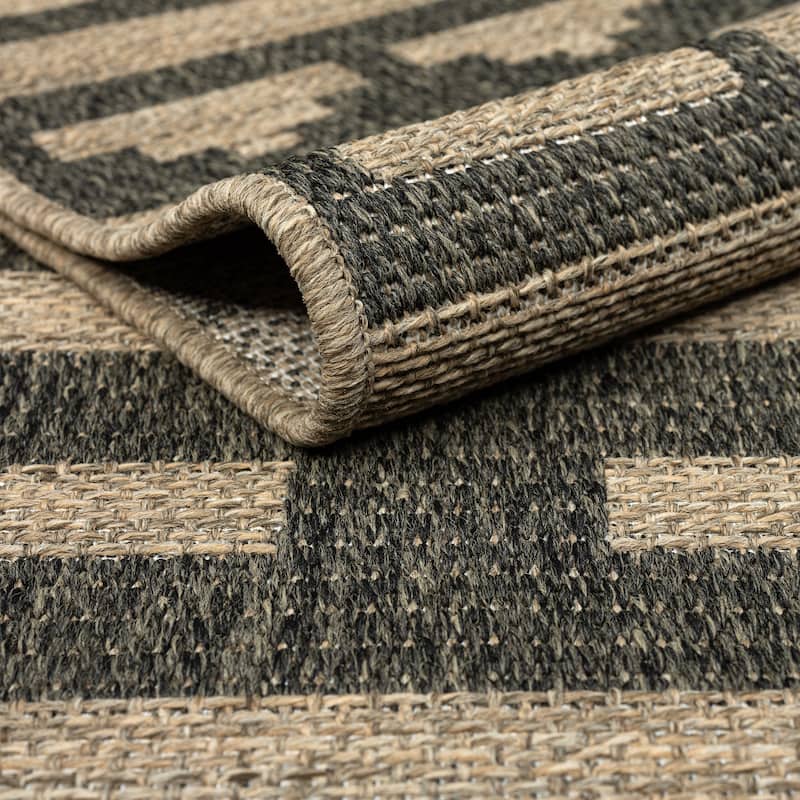 Abani Rugs Patio PAT150A Outdoor Beige Grey Tribal Area Rug