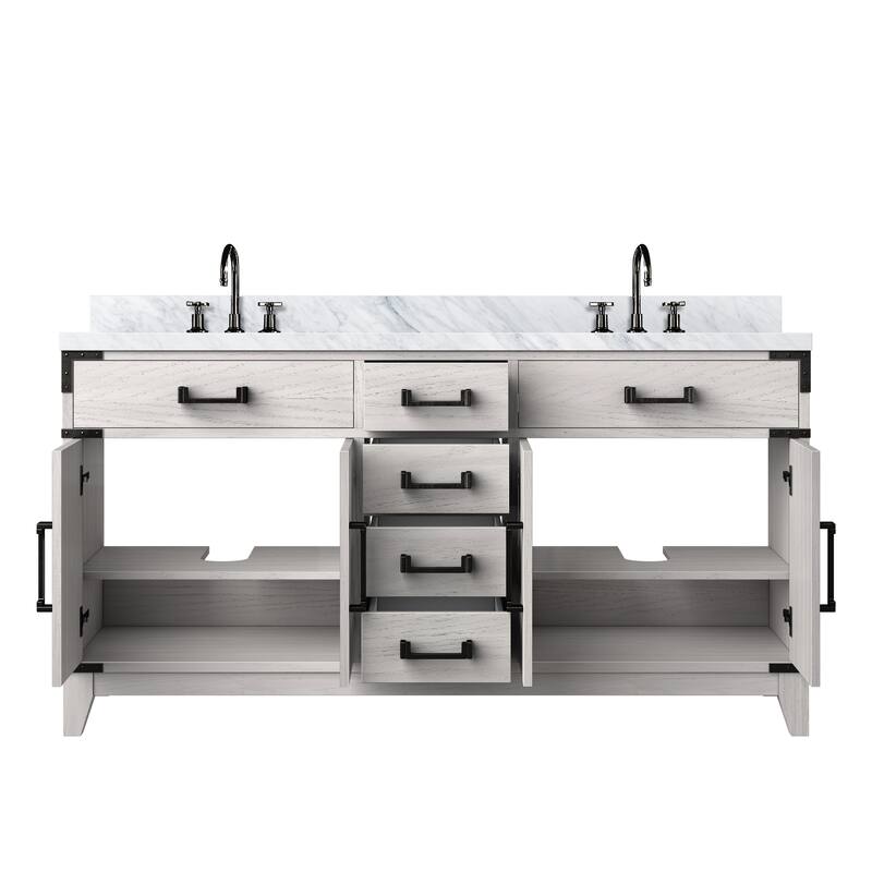 Laurel Bath Vanity Carrara Marble Top, Sink and Faucet