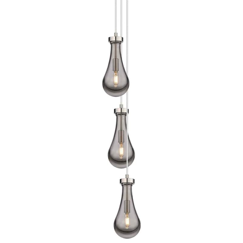Innovations Lighting 103-451-1P-12-8 Malone Pendant Malone 6 Light 8" - Brushed Satin Nickel / Light Smoke