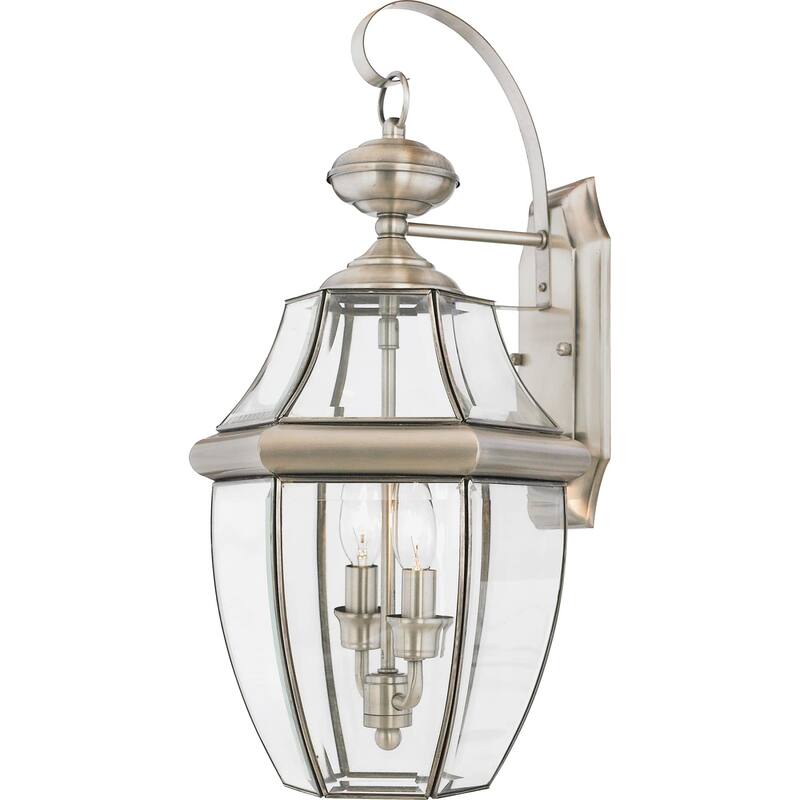 Roseto Gaines 2 Light 20" Tall Outdoor Wall Sconce with Clear Glass - Pewter