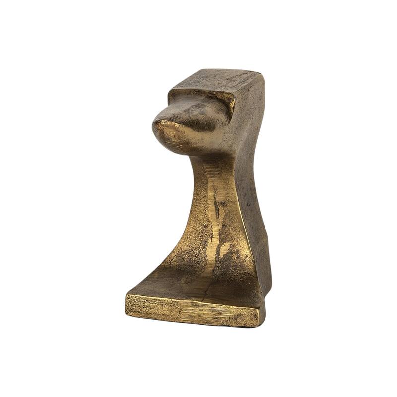 HomeRoots Set of Two 6" Gold Metal Decorative Bookends - 6.2992" H x 3.5433" W x 11.811" D