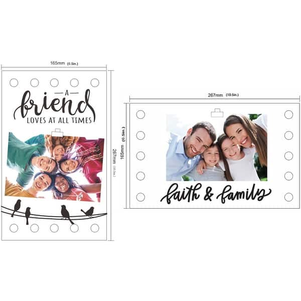 Luxen Home 2-Piece Friends and Family Picture Frame with LED Lights