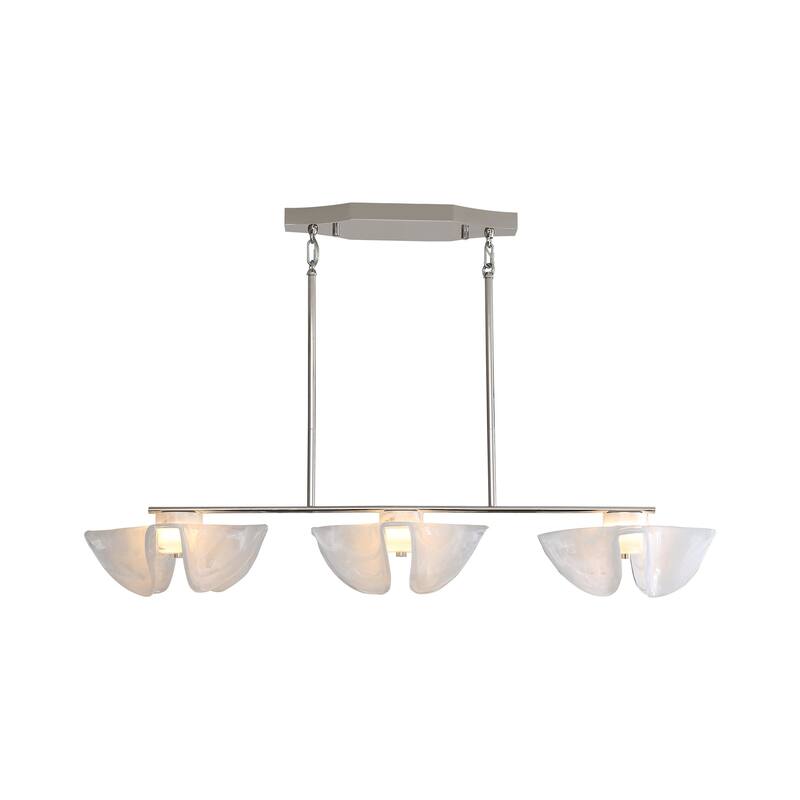 Golden Lighting 9608-LP Glacier 14" Wide Linear Pendant - Polished Nickel