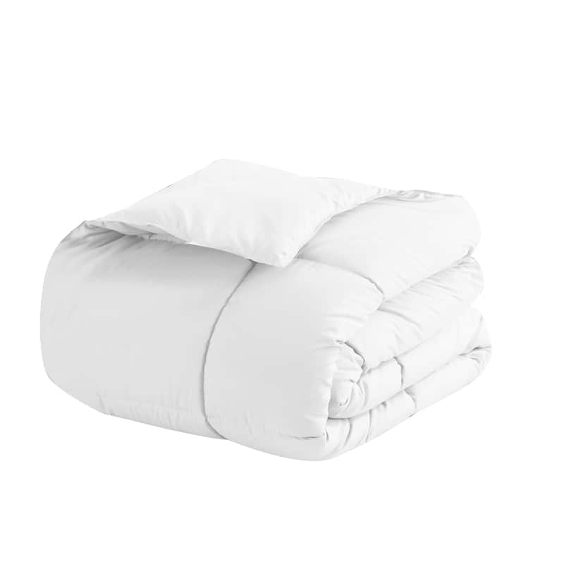 All Seasons Down Alternative White Microfiber Comforter - Bed Bath ...