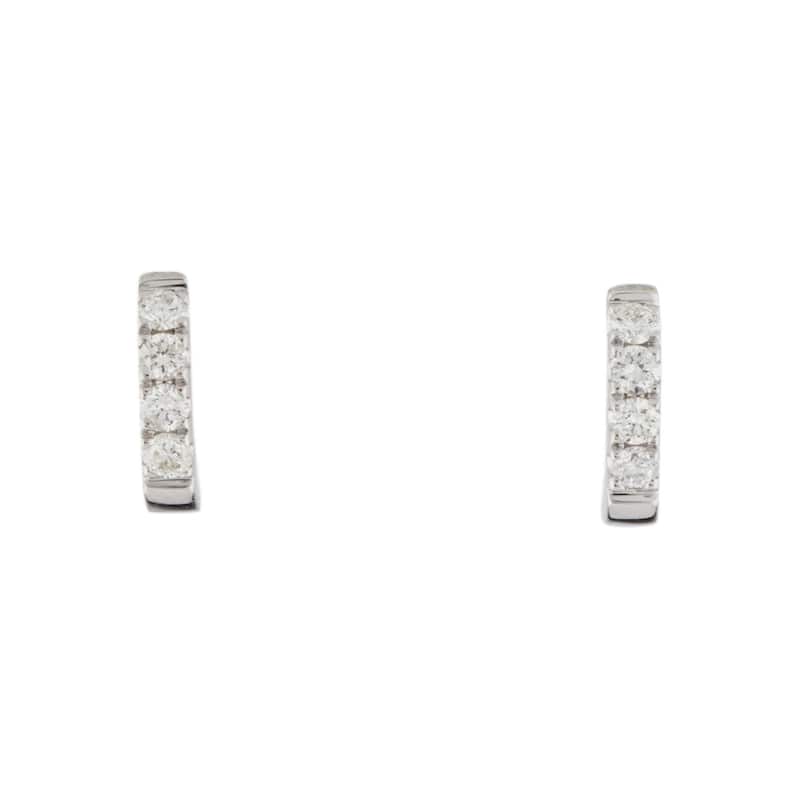 Joelle Collection Diamond Huggie Earring - 14K Gold Earrings U-Shaped Hoops With Certified Diamonds