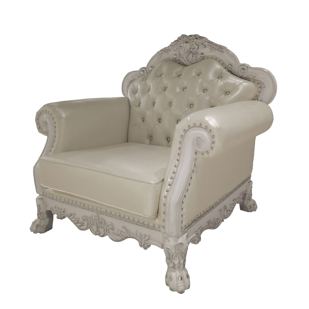 Adison Pear White and Bone White Chair with 2 Pillow