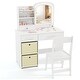 preview thumbnail 12 of 18, Gymax Kids Vanity Set Princess Makeup Desk & Chair w/ Mirror & Lights