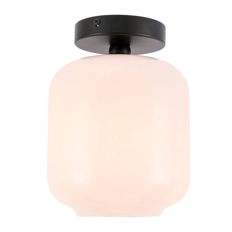 Collins 1-light Glass Cylinder Shade Flush Mount Fixture