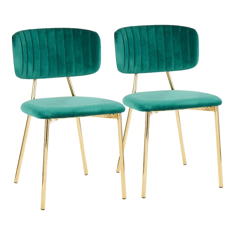Silver Orchid Fein Gold Glam Velvet Chair (Set of 2)