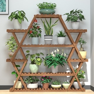 Wood Large Garden Plant Stand Indoor Outdoor Ladder Planter Rack