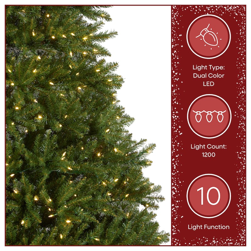 National Tree Company 10 ft. Dunhill Fir Tree with 1200 Dual Color LED Lights