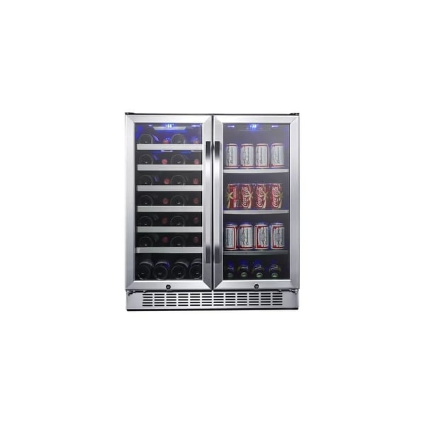 EdgeStar CWB2886FD 30" Wide 28 Bottle Built-In Dual Zone Beverage Center with 86 Can Capacity - Stainless Steel - N/A
