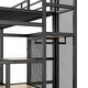 preview thumbnail 6 of 10, Black Metal Frame Twin/Full Platform Beds, Storage Stairway Bunk Bed with Wardrobe