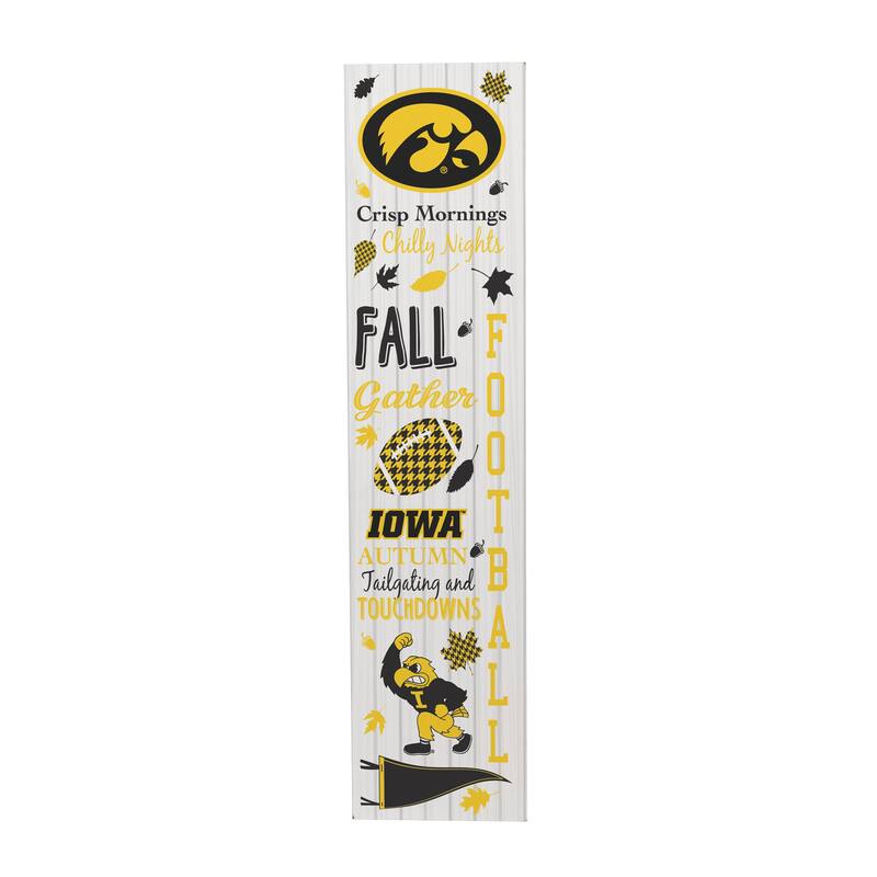 47" Double Sided Seasonal Porch Leaner, University of Iowa - 47" x 11.25"