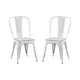 preview thumbnail 101 of 116, Industrial Metal 18 Inch Stackable Dining Chair Set Set of 2 - Sanded White