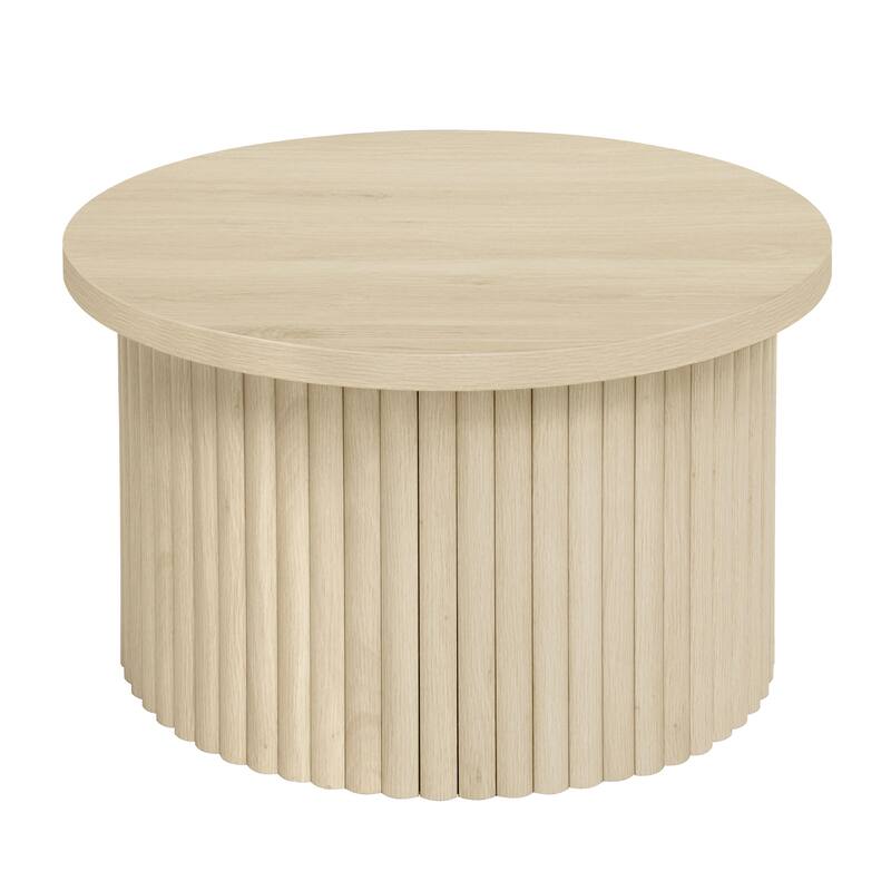 MDF Coffee Table Set with Slatted Legs & Non-Slip Pads