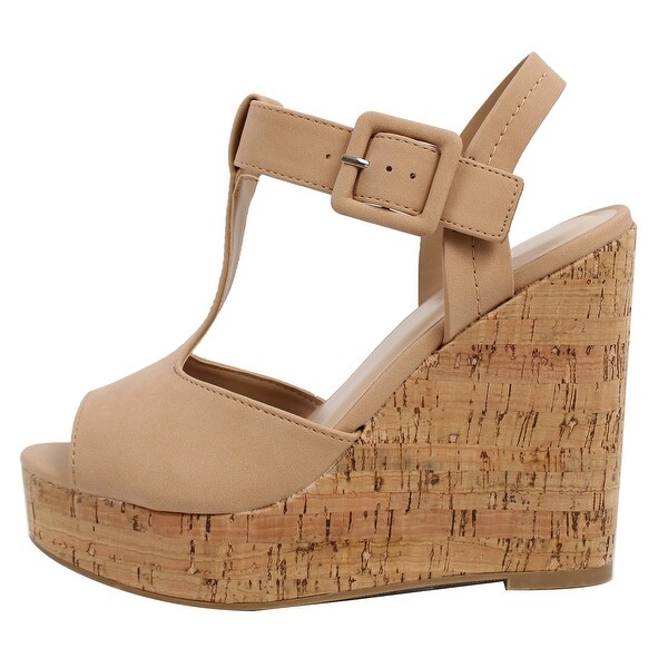 open toe cork wedges