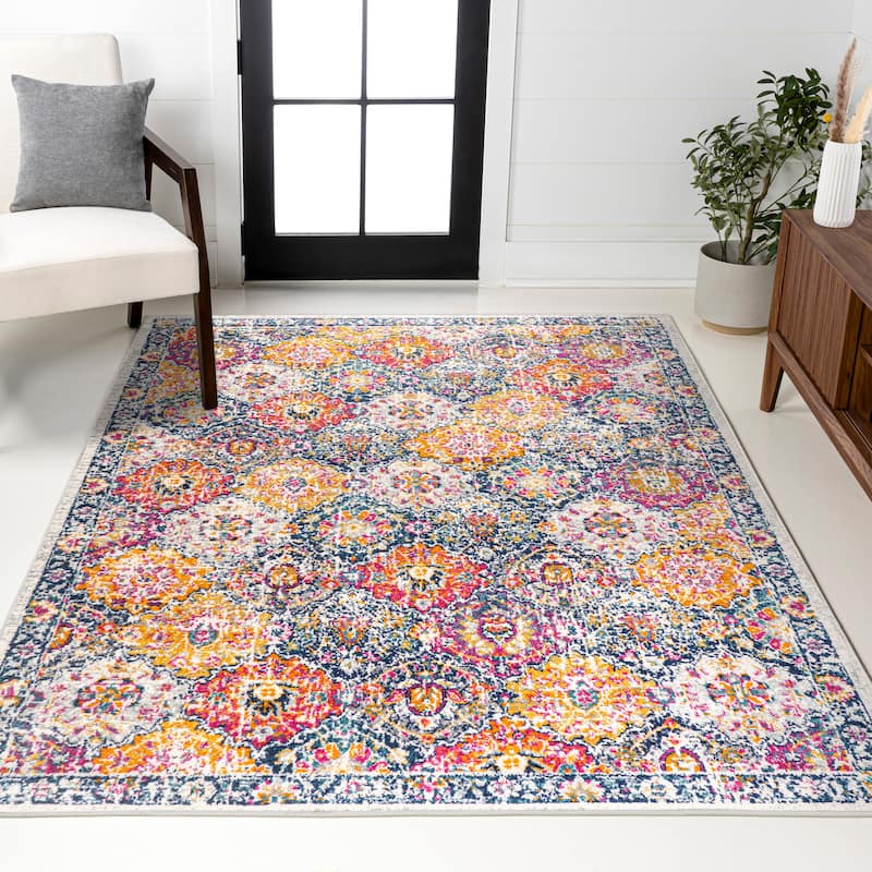 JONATHAN Y Minori Persian Boho Vintage Trellis Area Rug - 4 X 6 - Multi