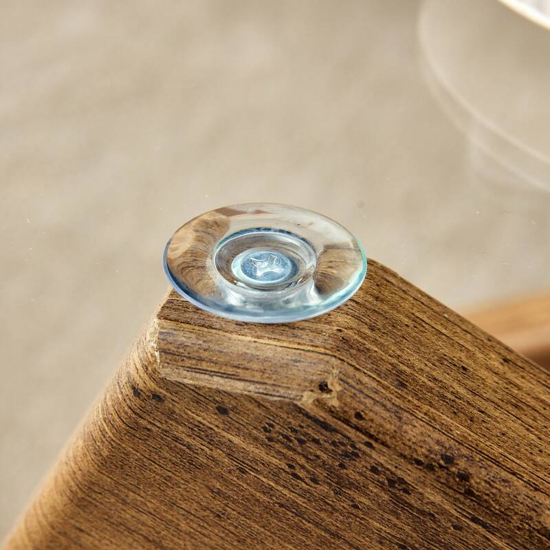 Circular glass coffee table