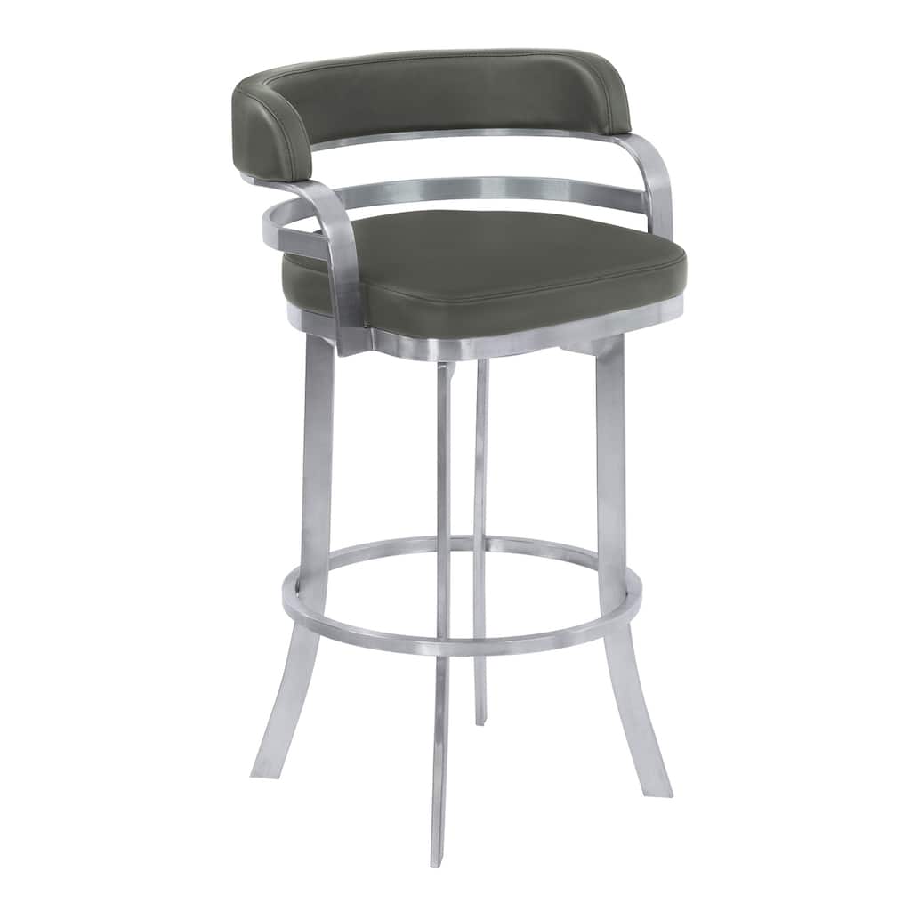 Black Faux Leather Bar Height Swivel Stool with Sturdy Metal Frame, Modern Counter Seating for Kitchen or Bar