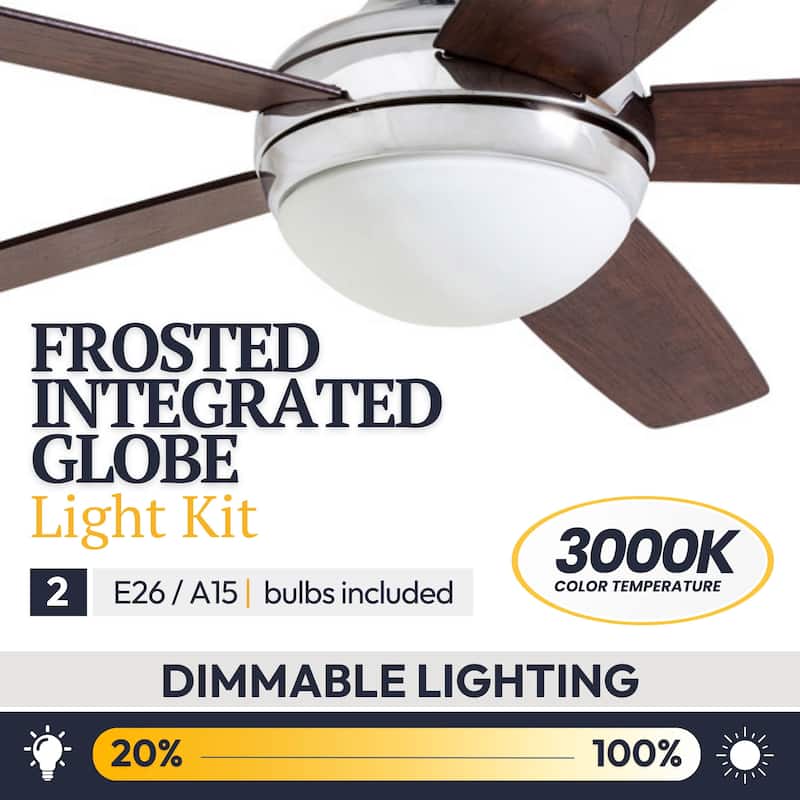 Copper Grove Mills 52-inch Modern Chrome Ceiling Fan with Remote
