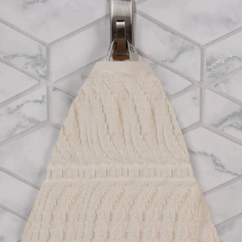 Superior Chevron Zero Twist Jacquard Cotton 3 Piece Bathroom Towel Set