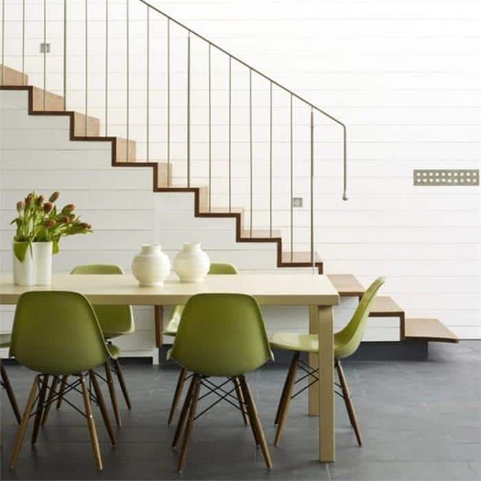 Plastic Eiffel Chairs Solid Wood Legs Molded Modern Armless Side Dining For Kitchen Work Office