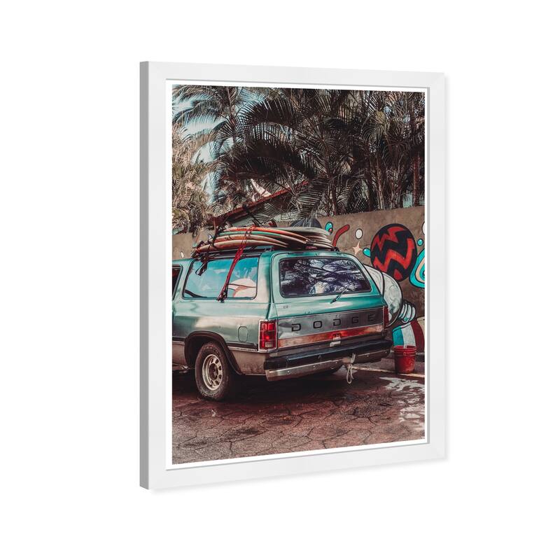 Wynwood Studio Prints Nautical and Coastal Surfing it All Blue and Tropical Wall Art Canvas Print
