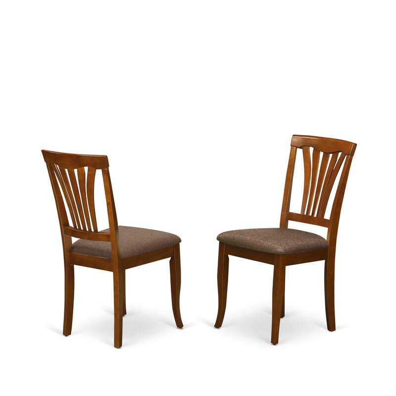 East West Furniture 5 Piece Kitchen Table Set- a Rectangle Dining Room Table and 4 Kitchen Chairs, Saddle Brown (Seat Options)