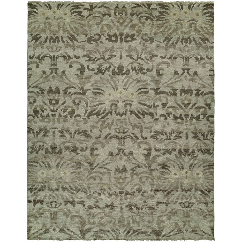 Transitional Multi-Colored Hand-Knotted Wool Area Rug