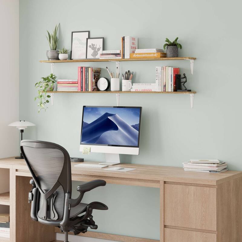 Wallniture Arras 60" Floating Shelves Set of 2, Burnt
