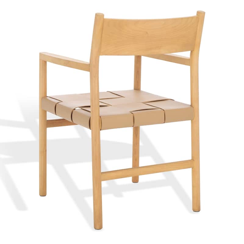 SAFAVIEH Couture Devnie Solid Wood Woven Dining Chair, Fully Assembled - 22"W x 23"D x 34"H