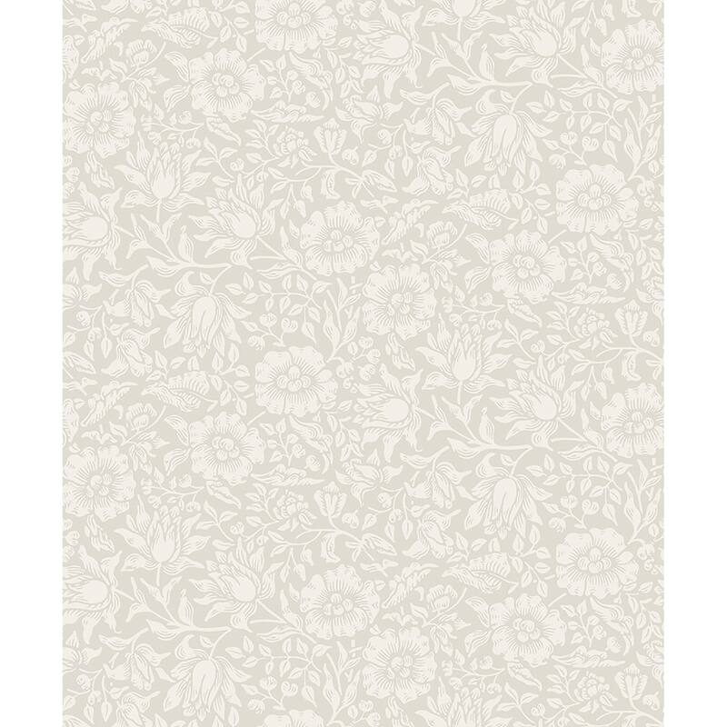 A-Street Prints Mallow Dove Floral Vine Wallpaper
