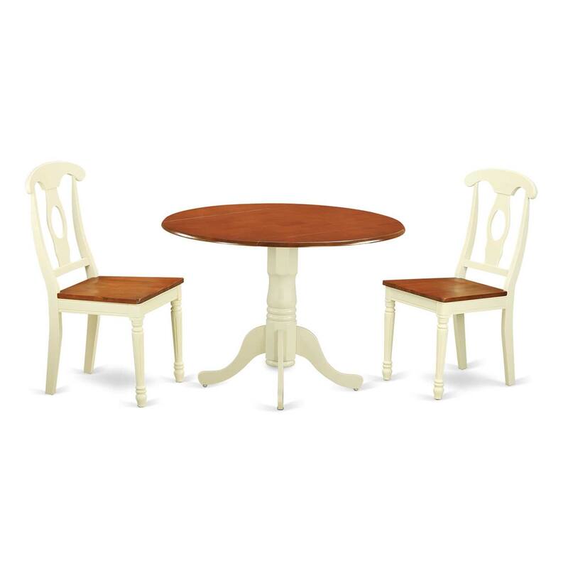 Tuscan Kitchen Table Set - 3 Piece Dining Set - Asian Hardwood Table & Chairs