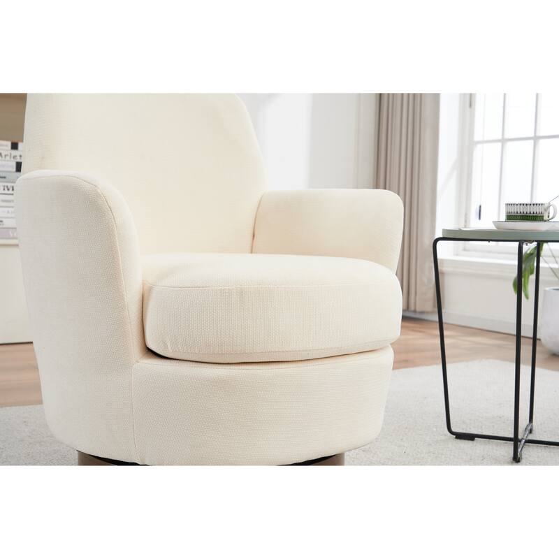 Polyester Swivel Barrel Chair