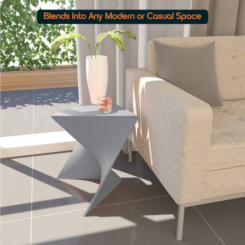 Randolph Modern Indoor Lightweight Side Table with Triangular Curved Design Accent End Table for Home Living Room or Bedroom