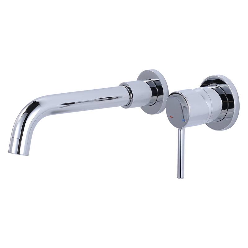 WOWOW Wall Mount Single Handle Bathroom Faucet - Chrome/White
