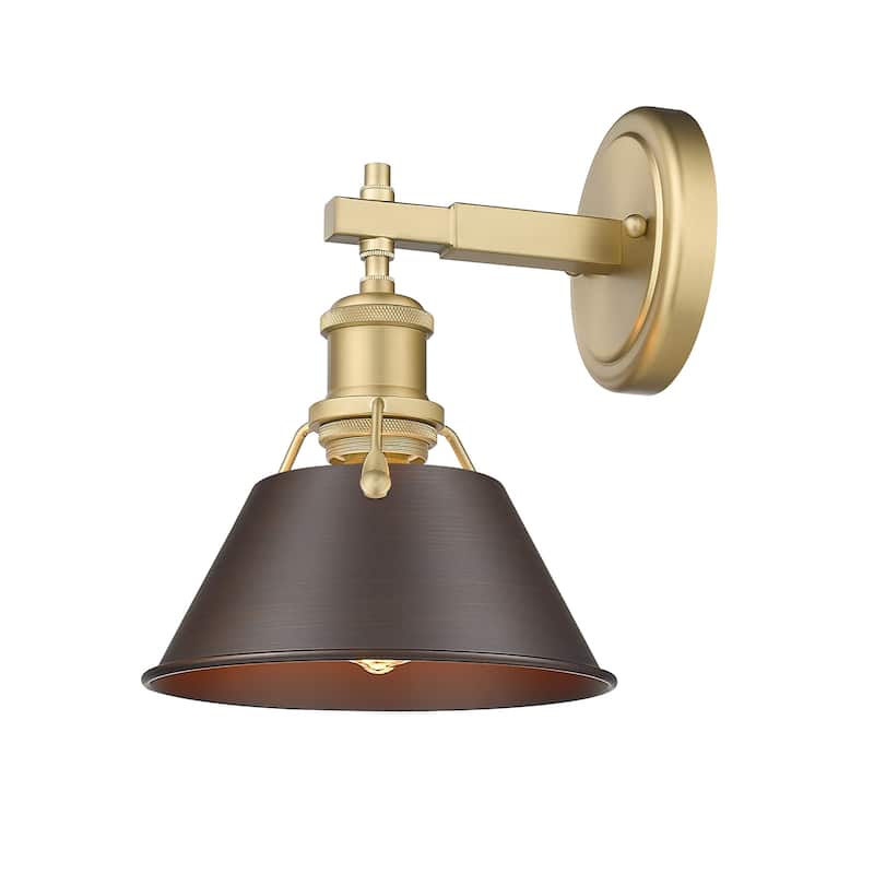 Orwell 1-Light Bath Vanity in Brushed Champagne Bronze with Rubbed Bronze - Gold
