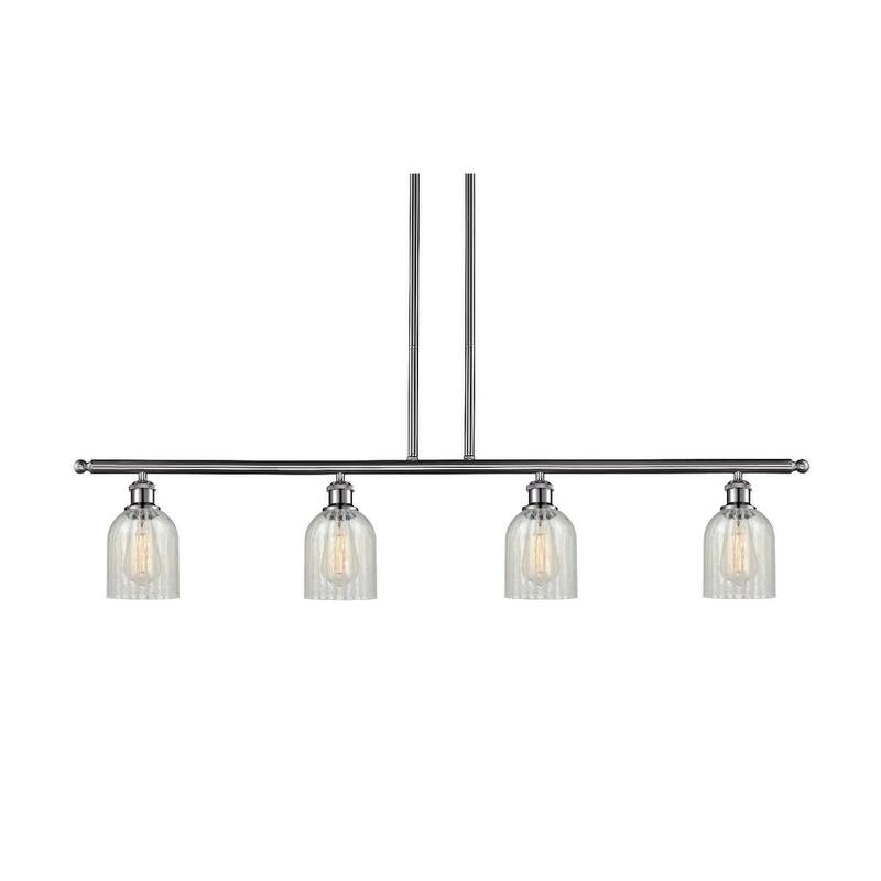 Innovations Lighting Caledonia 4 Light 48" Wide Linear Chandelier - Brushed Satin Nickel / Mouchette