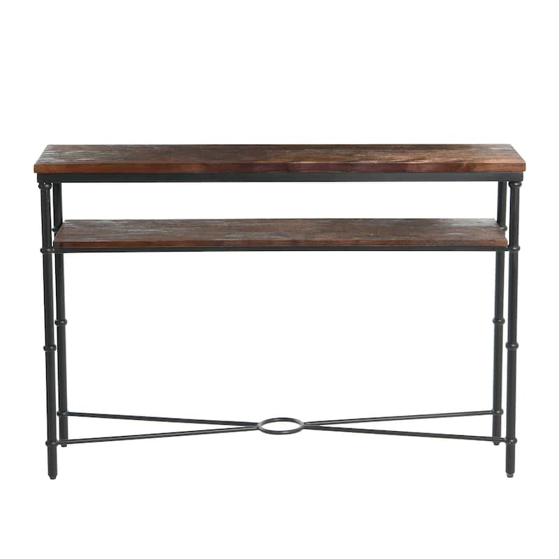 Acacia Wood & Iron Console Table